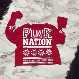 Victoria's Secret PINK Red Long Sleeve Shirt